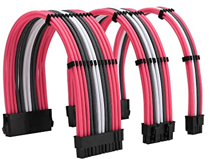 Formulamod Sleeve Extension Power Supply Cables Kit 18AWG ATX 24P+ EPS 8-P+PCI-E8-P with Combs for PSU to Motherboard/GPU