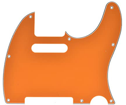 Dopro 8 Hole Tele Guitar Pickguard Scratch Plate for USA/Mexican FD Telecaster Orange 3 Ply