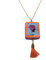 Collier sautoir la rose avec pompon