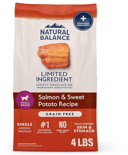 Natural Balance Limited Ingredient Small Breed Adult Grain-Free Dry Dog Food, Salmon & Sweet Potato Recipe, 4 Pound (Pack of 1)