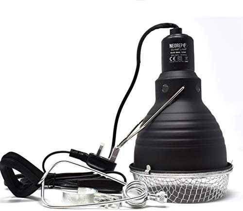 NEOREP Reptile Vivarium Brooder Clamp Lamp Bulb Holder with Guard 100 Watt 5.5 Dome E27 Thread