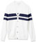 Amazon Essentials Herren Strickjacke aus Baumwolle, Marineblau Weiß Rugby-Streifen, XXL