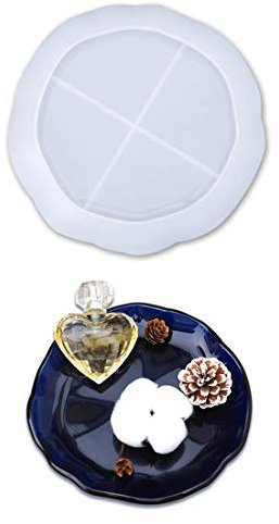 FineInno Gießform Tablett,Rund Schale Silikonform,Teller Epoxidharz Formen DIY Untersetzer Schüssel Frühling Giessformen Gipsform Sommer Teetablett