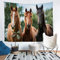 Loussiesd Pferd Wandteppich für Mädchen Jungen Kinder 3D Wildtier Muster Tapisserie Wildlife Stil Dekor Wandbehang Pferde Gedruckte Wandkunst 148x200cm Wandteppich