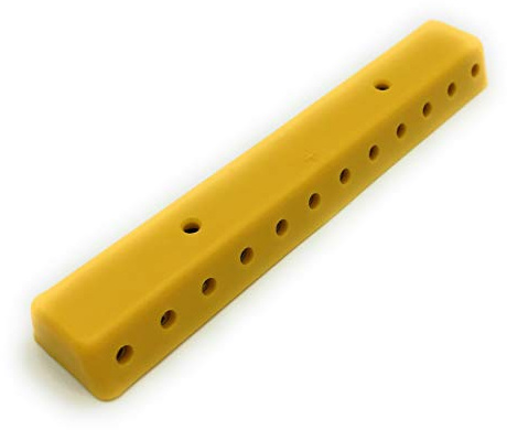 BELI-BECO 64/12 Verteilerplatte für Querlochstecker - Miniatur-Bananenstecker mit Stift-Ø: 2,6mm, 24 Anschlüsse, 100 x 20 mm (Gelb)