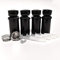 Black Full Set of Universal Brackets for Heated Towel RAIL Radiator Flat Or Curved With Plugs