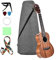 Ukulele 23/26-Zoll-Konzert Ukulele Ukelele Koa-Holz Mit Gig Bag Uke Strap Saiten Reinigungstuch Capo 2 Stücke Celluloid Picks (Color : 26 Inch)