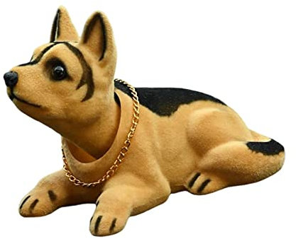 perfk Niedliche Wackelkopf-Hunde-Simulation Wackelkopf-Hund Wackelhund-Hündchen-Figur Modell für Auto-Armaturenbrett-Tischplatte Ornament Dekoration, Schäferhund