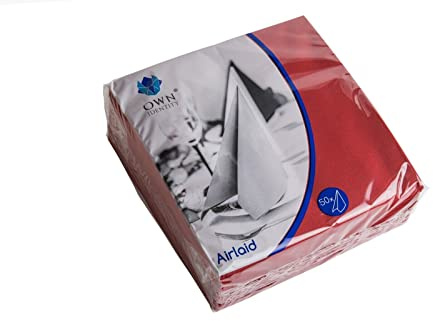 We Can Source It Ltd - Pocket Pop In Airlaid Napkins | 40cm 8 Fold | Linen Feel Luxury Feel Paper - Burgundy Red - 50 Napkins (1 Pack)