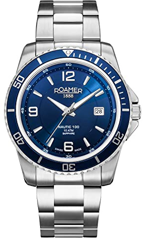 Roamer Herren Uhr Analog Quarz 862844 41 45 20 Nautic 100 Edelstahl
