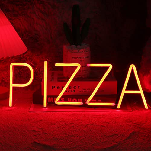 Planzo Panneau lumineux néon LED pour restaurant, café, bar - Décoration murale - Rouge