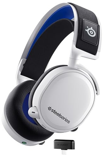 SteelSeries Arctis 7P+ Wireless Gaming Headset - Lossless 2.4 GHz - 30 Hour Battery Life - For PS5, PS4, PC, Mac, Android and Switch - White (Renewed)