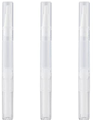 3pcs Transparent Twist Pens with Brush Tip,3 ML Transparent Twist Pen Refillable Nail Polish Bottle,Empty Cuticle Oil Pen Cosmetic Container Applicator for Lip gloss,Nail Polish,Eyelash Growth Liquid
