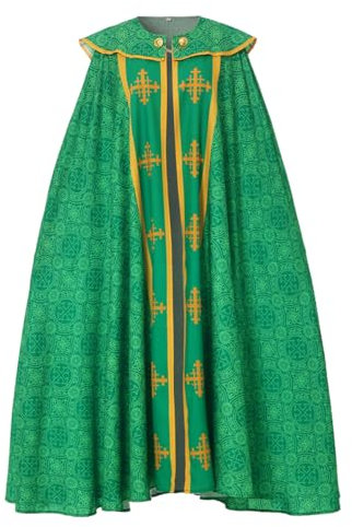COSDREAMER Unisex Kirche katholische Westments Umhang Umhang Priester Feier Chasuble Masse Vestments Robe, Grün, X-Large
