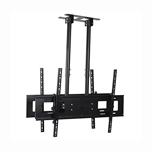 Universal TV Stand, TV Stand Base 60-100 Ceiling TV Bracket Heavy Duty Double Rod Double Screen TV Hanger TV Ceiling Mount Adjustable Bracket, Max VESA 900x600mm Up to 132 Lbs Tv Stand Mount