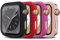 LEIXIUER 4 Piezas Funda para Apple Watch 38mm 40mm 41mm 42mm 44mm 45mm,Funda Estuche con Protector Pantalla de Vidrio Templado Incorporado,Ultradelgado Protección HD Carcasa para iWatch 9 8 7 6 5 4 3
