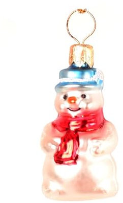 Christbaumkugeln Figuren Glas Weihnachtskugeln Baumkugeln Schmuck Weihnachtsdeko (Mini-Schneemann)