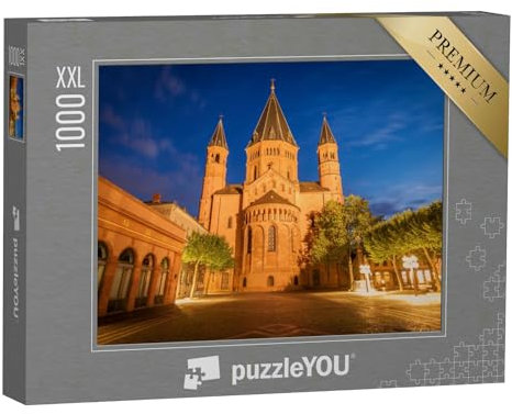 Puzzle 1000 Teile XXL „Mainzer Dom am Abend, Rheinland-Pfalz, Deutschland“
