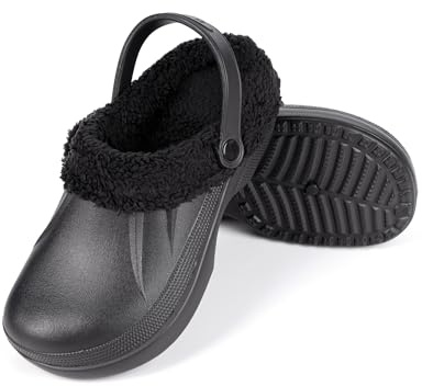 HEYO Clogs gefüttert Unisex warme Hausschuhe Gartenschuhe Winter Pantoletten Leicht wasserdichte Sohle