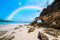 Poster-Bild 120 x 80 cm: Bunter Regenbogen über dem Meer, Naturbogenfelsenlandschaft, Blick auf den Naturbogen Koh Phayam, Thailand. (162062191)