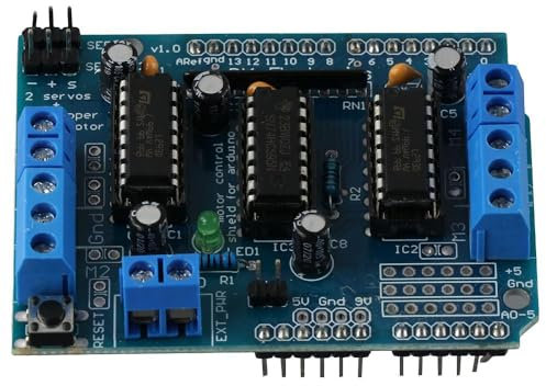 HOBBYIN Motor Drive Expansion Board, L293D DC Motor Drive Shield Stepper Motor Drive Shield Expansion Board for Arduino Duemilanove Raspberry Pi