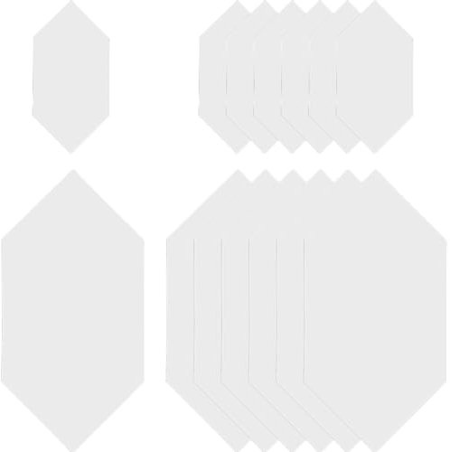 GORGECRAFT 200 Stück 2 Stile Sechseckige Papier-Quiltvorlagen Wiederverwendbar Handgefertigt Weißes Englisches Papier Schablone Für Quilten Nähen DIY Patchwork Basteln