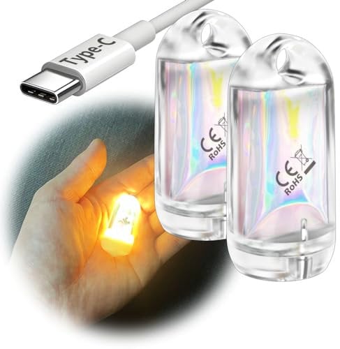 SROOS Taschenlampe USB Aufladbar LED Camping Tragbar IPX7 EDC-Schlüsselanhänger maglite Wasserdicht Outdoor, Wandern,Notfäll (2pc Warm White)