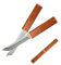 LFXLKVI Cuchillo Portátil de Acero Inoxidable para Exteriores, Cuchillo Doble, Cuchillo de Supervivencia con Mango Antideslizante, Cuchillo de Fruta Multiusos (Tostado)