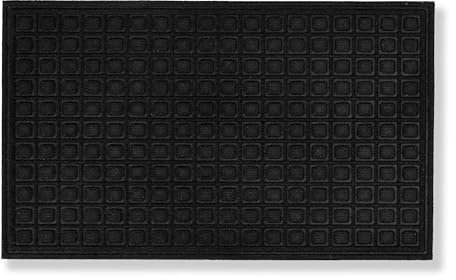 Wetterfeste Fussmatte aussen rutschfest - Schwarz 40 x 60 cm (Rechteckig) | Schmutzfangmatte Outdoor Türmatte für Eingangsbereich Schmutzabweisende Fußmatte strapazierfähig Fußabtreter moderne Designs