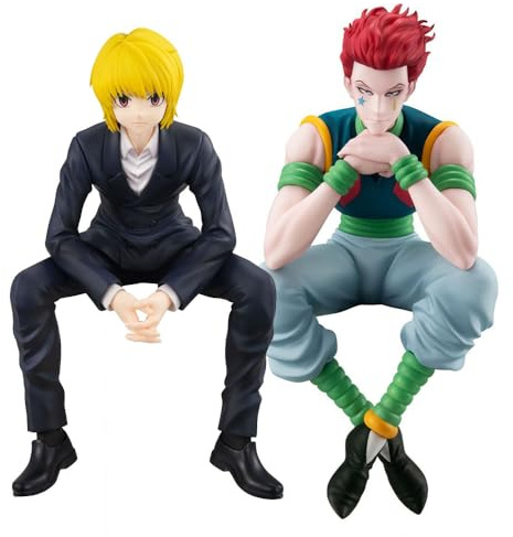 Zhongkaihua Anime Figuren 2er Sets Hisoka Nudelstopper Figur Kurapika Sitzposition Figur PVC Statue Modell Desktop Ornament