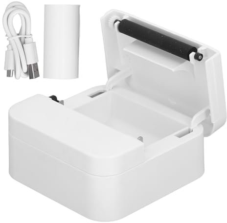 Walfront Thermo-Aufkleberdrucker Mini BT, Tintenlos, 200 DPI, Tragbarer Kabelloser Taschen-Thermodrucker für Notizen, Memos, Listen