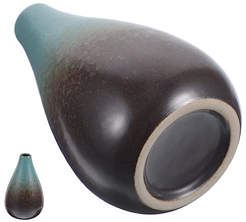FUNOMOCYA Petit Vase en Céramique Noire Vase De Fleurs Séchées Vases Cylindriques Vase De Table à Manger Vase Moderne Vase Noir Vase Décor Maison Vase en Poterie Vase De Style Simple