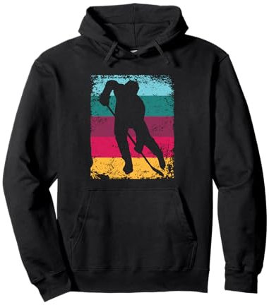 Eishockeyspieler Vintage Jungen Eishockey Pullover Hoodie