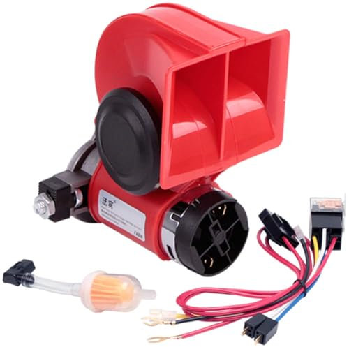 Air Horn Hupe 12 Volt, Signalhorn Hupe Elektroauto Horns 12V 150db Kompressor Fanfare, Air Horns Kit für Alle 12V Fahrzeuge LKW Zug Auto van Motorrad Zinklegierung