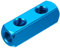 PATIKIL Air Manifold, 2 Way 5 Port PT 1/4 Aluminum Air Hose Inline Manifold Block Splitter Pneumatic Air Compressor Distribution Fitting, Blue