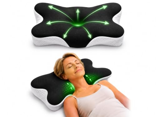 Bewalker Orthopädisches Kissen, Kopfkissen gegen Nackenschmerzen, Kissen 60x70, Nackenkissen Schlafkissen, ergonomisches Kopfkissen,Memory Foam Kissen, Seitenschläferkissen