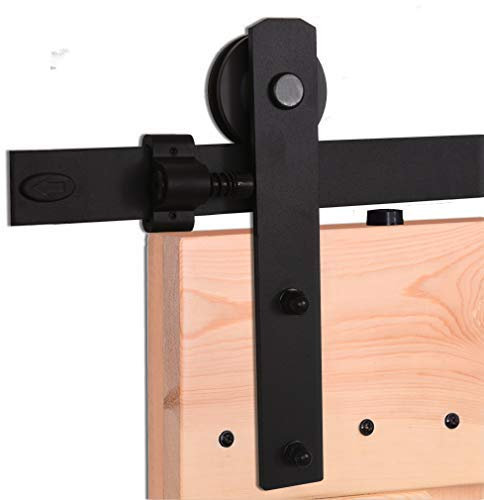 213 cm Schienensystem mit Holztürschiene, 213 cm, Schwarz