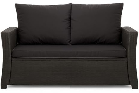 Setgarden® Bankauflage - Outdoor sitzkissen für Gartenbank für polyrattan- Polster Auflage Outdoor - Bankpolster Auflage für Sitzbank Rattan Hollywoodschaukel (Schwarz, 110x50x50cm)