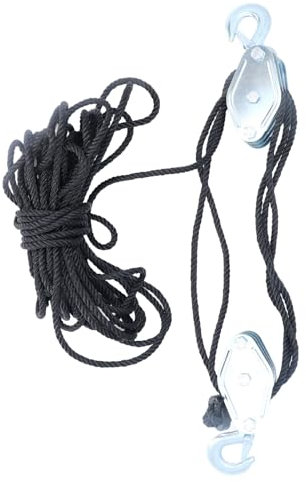 Hochleistungs-Seilzug-Flaschenzugsystem, 4400 Pfund Hubkraft, Verhältnis 8:1, Rostfrei, Haltbarkeit, Hohe Festigkeit mit Nylonrolle für die Jagd, Heben, Fällen von Bäumen,