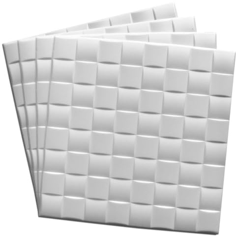 DECCART 3D Wandpaneele Weiß 50x50 cm 1 Stück | 0.25 m², Paneele Wand Wall Panels Deko Wandverkleidung Innen Panel Deckenverkleidung Decke Deckenpaneele Platten EPS