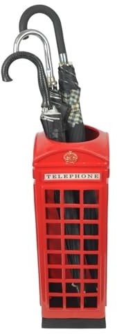 SK Style British Phone Box Porte-parapluie et canne de marche en métal Rouge 50 x 18 x 18 cm