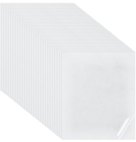 Suanzua 36 PCS Iron on Double Sided Adhesive Sheets 9.8x11 Inch Hot Melt Adhesive Film Patch Magic Fabric Repair Iron-on Patch
