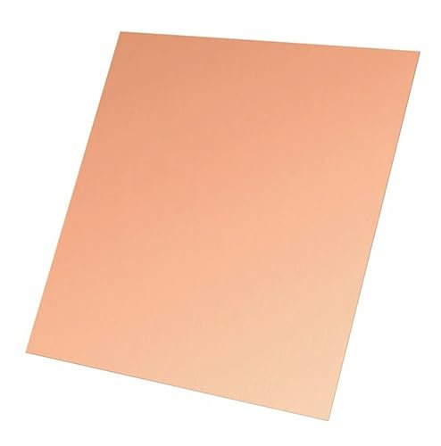 BCOMFY 1 Unidad, 100x100mm, 200x200mm, 300x300mm, 0,8mm, 1mm, 2mm, 3mm, 4mm, T2, Placa de Cobre, lámina de Cobre, Piel, Cobre Rojo, Cobre púrpura(1mm,100x150mm)