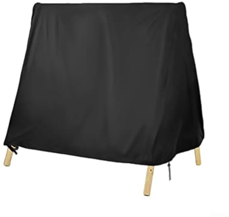 Filteilect 3-Sitzer-Abdeckung für Schaukelstuhl, wetterbeständig, mit verstellbarer Schnalle, für Gartenmöbel, Schwarz, 216 x 140 x 170 cm