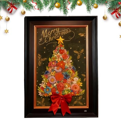 Wooden Christmas Tree Puzzle,Long Lasting Safe Floral Precise Toy - Wood Challenging Jigsaw Puzzles,for Friends Adults Kids Lovers Wall Shelf Home Holiday Indoor