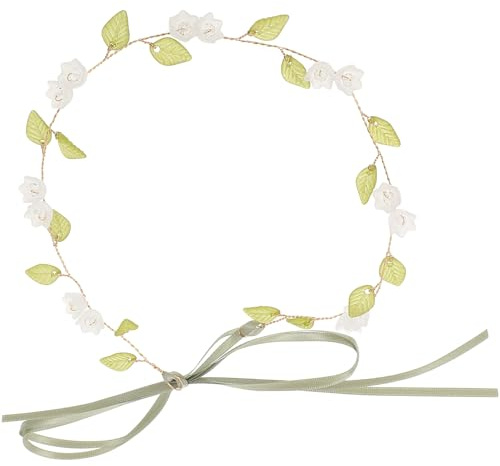 Hochzeitsstirnband mit Maiglöckchen Blumen für Damen Grün Kristall