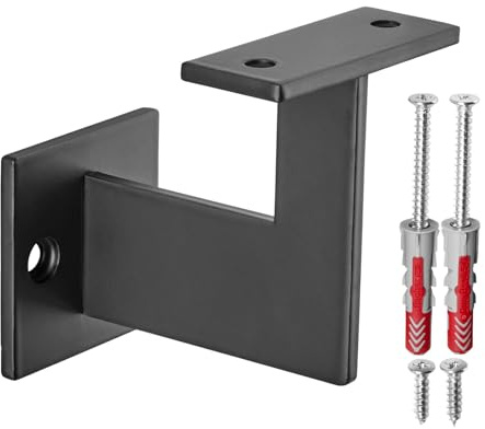 SOTECH Handlaufhalter PULSE 90° schwarz pulverbeschichtet 63 x 81 x 78 mm | Geländerhalter flach Halter für Treppengeländer