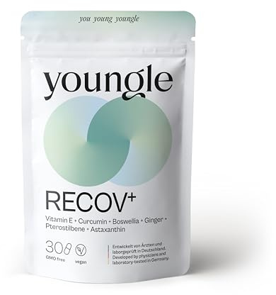 youngle RECOV⁺ Anti-Inflammatory Kapseln – Regeneration & Recovery Kapseln mit liposomalem Curcumin & Boswellia AKBA – Muskelregeneration, Gelenkschutz, Antioxidant