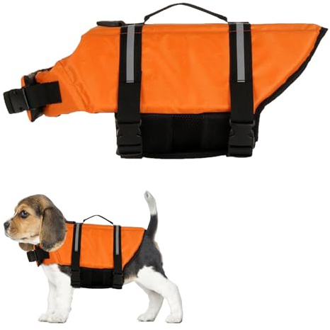 Hundeschwimmweste, Schwimmweste Hund mit Griff und Reflektierend | Einstellbare Hund Rettungsweste, Hunde Auftrieb & Schwimmhilfe für Kleine Mittel Große Hunde, für Schwimmen Bootfahren (XS)