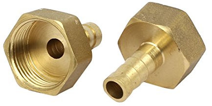 sourcing map Raccord Cannelé G3/4 Femelle Filetage 10mm Diamètre Laiton Barbillon Connecteurs 2pcs